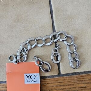 XC38 Pure Steel Bracelet and Earrings Set